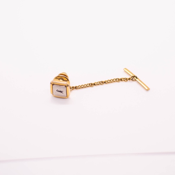 Yves Saint Laurent authentic tie pin vintage brand logo  Yves Saint Laurent Lapel/Tie pin